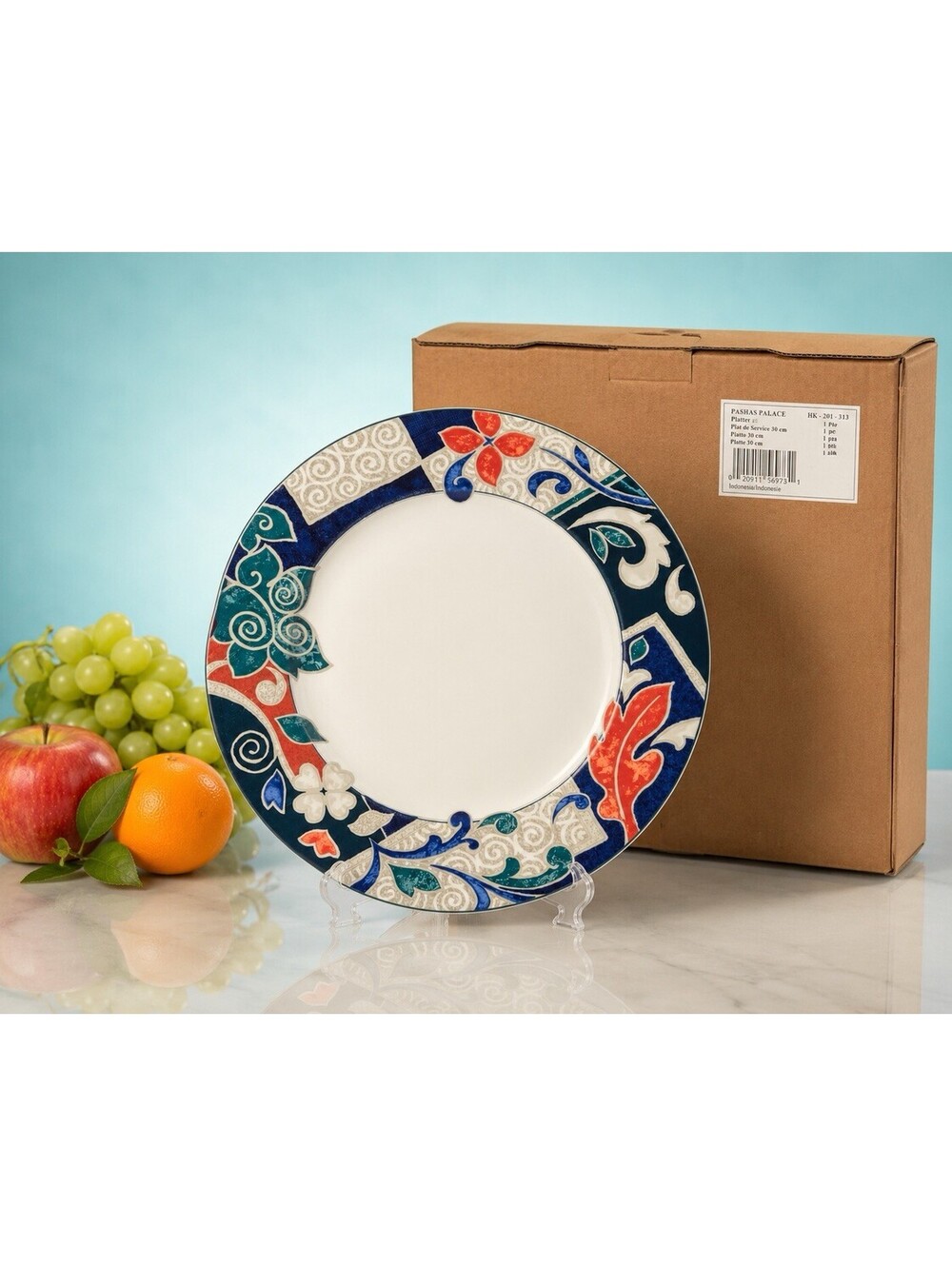 NIB Christopher Stuart Mikasa 1990s Round Chop Platter Pasha’s Palace Optima 12”